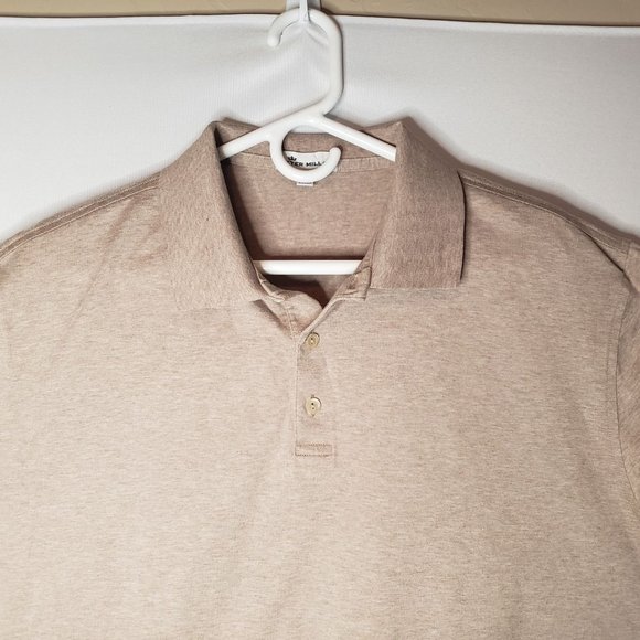 Peter Millar Beige Short Sleeve Golf Polo Large - Picture 1 of 4